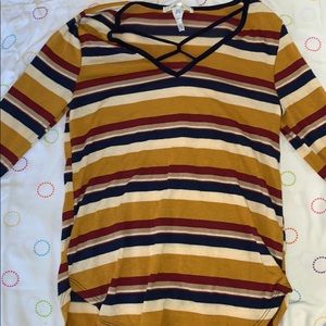 Long sleeve stripped top